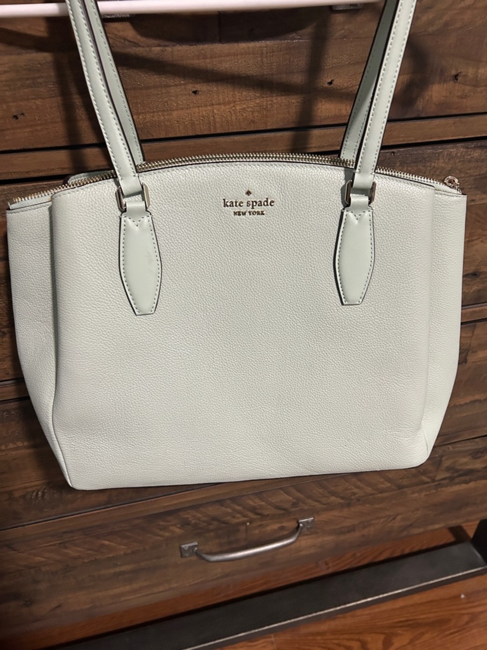 Kate Spade Mint Monet Leather 3 Compartment Bag. Work Bag. Diaper Bag.